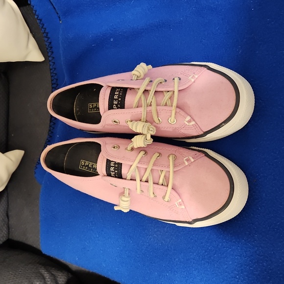 Make Offer! Sperry Topsider slip on boat shoe, pink thick canvas sneaker Size 6 - Picture 5 of 12
